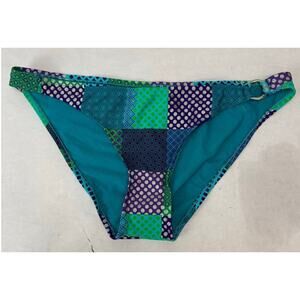 Coastal Patchwork Bikini Bottoms - Blue Quilt - Size XL